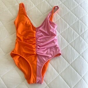 Solid&Striped One-Piece Swimsuit